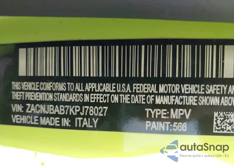 2019 Jeep Renegade Sport 4X4 из США, поврежденный, VIN ZACNJBAB7KPJ78027